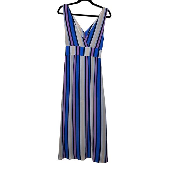 ASTR the Label Women's Periwinkle Multi-Stripe Jumpsuit Romper‎ Dress Size XS - Picture 2 of 16